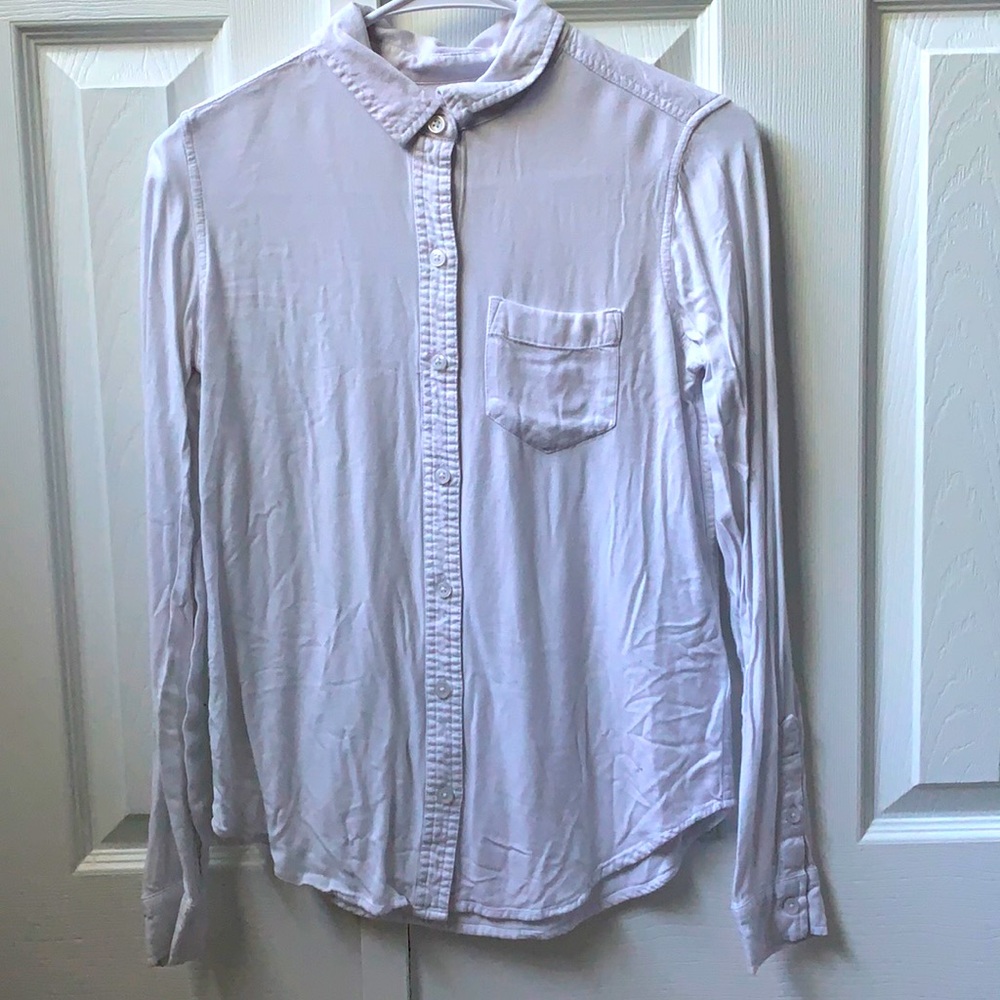 Long sleeve white button down shirt